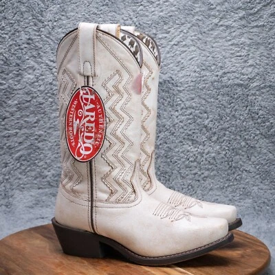 Laredo Women’s Audrey Bone Leather Festival Snip Toe Western Boots, Size 6 M - Image 1 of 4