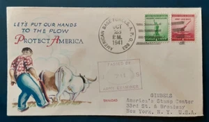 US 1941 Cachet Cover Base Forces Trinidad APO 803 to NY Censor Army Exam 4540 - Picture 1 of 2
