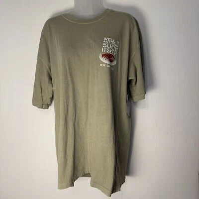 NWT US Apparel Mens Olive Green Short Sleeve Graphic Casual  NO TShirt Large - Image 1 of 4