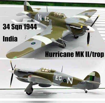 Hurricane Mk IIB Trop 34 Sqn 1944 India aircraft 1/72 finished Easy model plane - Image 1 of 4