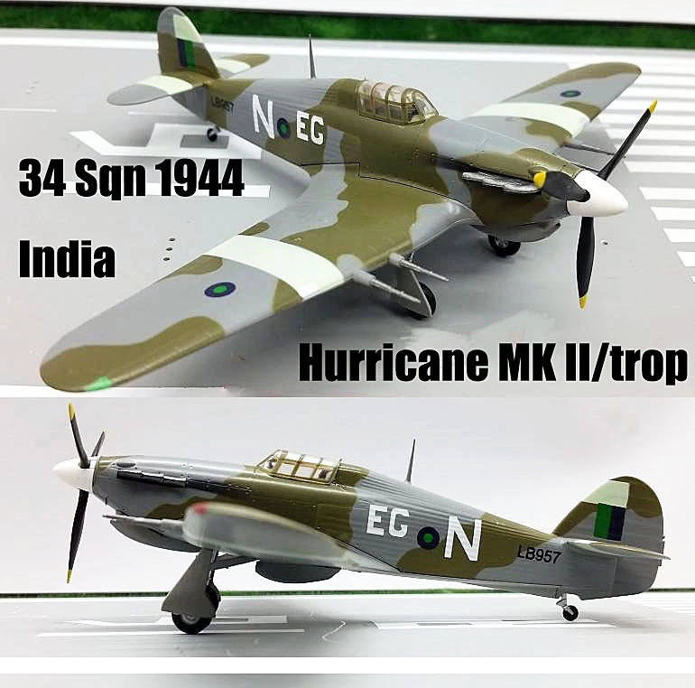 Hurricane Mk IIB Trop 34 Sqn 1944 India aircraft 1/72 finished Easy model plane - Image 1 of 4