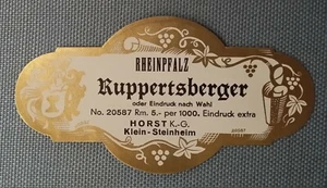 Old Wine Label Bottle Neck Label Rheinpfaz Ruppertsberger Horst Steinheim - Picture 1 of 2