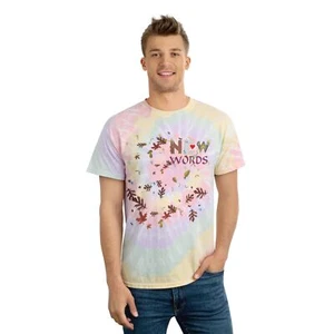 Tie-Dye Tee Spiral New Words Printed T-shirt Sportswear Dance Top Fun Gift Party - Picture 1 of 5