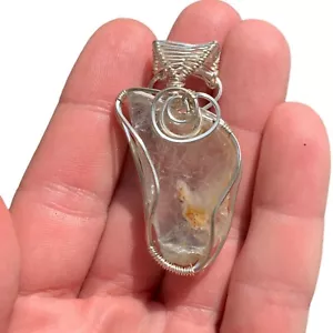 Mystic Raw Topaz Gemstone Pendant Handmade 925 Sterling Silver Wire Wrap Jewelry - Picture 1 of 38
