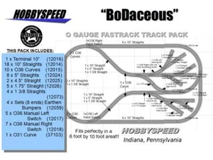 LIONEL FASTRACK BODACEOUS TRACK LAYOUT 6' X 11' O GAUGE switch siding pack NEW - Picture 1 of 2