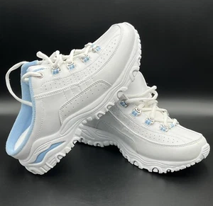Cross Trekkers White Blue Slip On Lace Up Women’s Comfort Shoes Size 9 Nice! - Picture 1 of 16