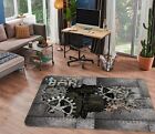 3D Grey Mechanical Gears NBC634136 Game Rug Mat Elegant Photo Carpet Mat Romy