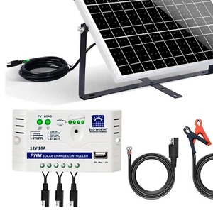 Durable 25W Solar Panel Kit with 10A Charge Controller for 12V Applications - Picture 1 of 10