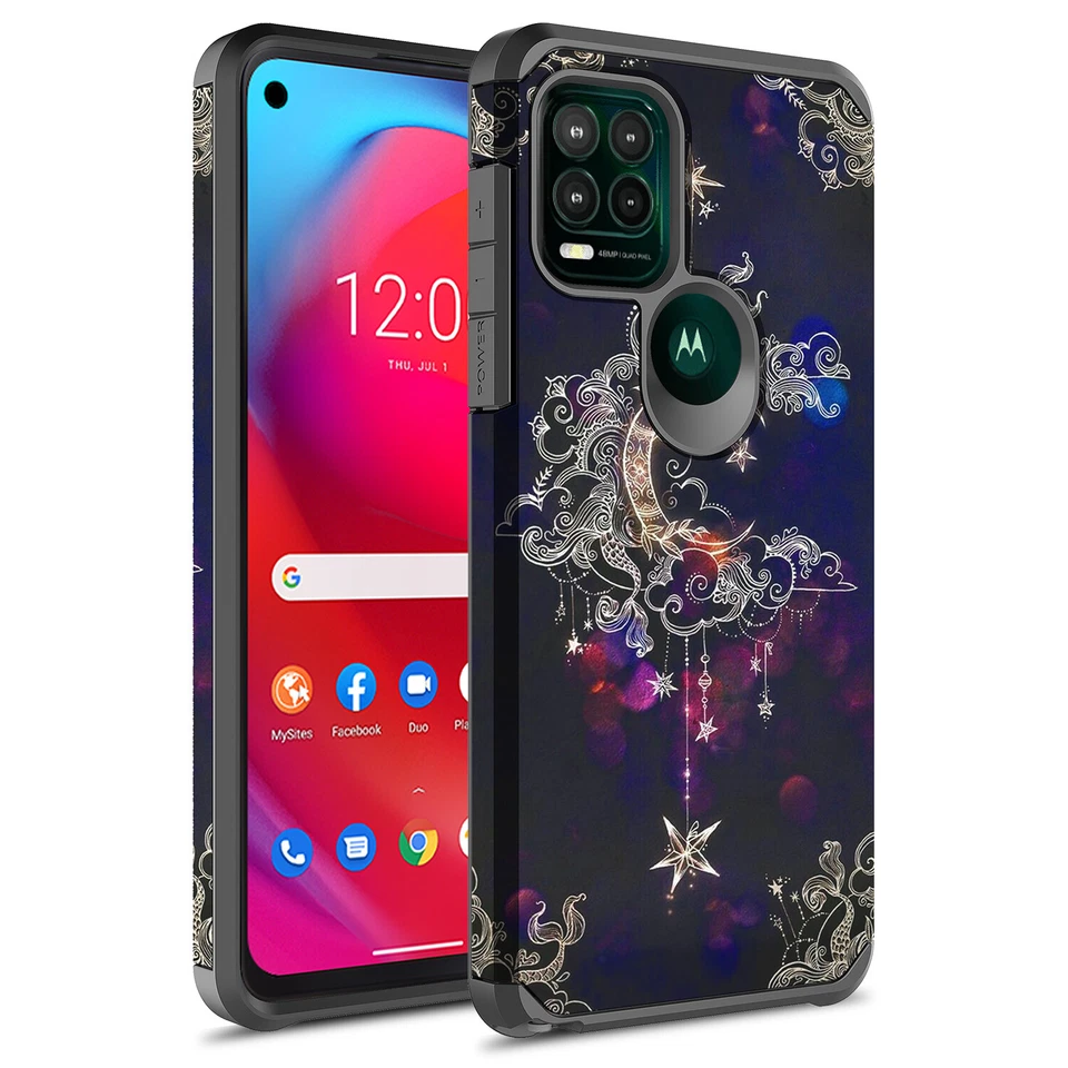 For Moto G Stylus 5G 2021 Hybrid Graphic Colorful Armor Case - Image 1 of 4
