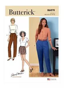 Butterick SCHNITTMUSTER B6878 Misses' Bundfaltenhose & Shorts 8-16 oder 16-24 - Bild 1 von 7