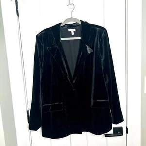 Cara Santana x Nine West Women's Burnout Velvet Black One-Button Blazer XXL - Picture 1 of 5