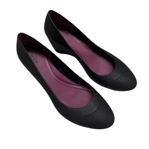 Crocs Lina Damenschuhe Keilabsatz schwarz doppelter Komfort Keilabsatz Größe 10 - Bild 1 von 7