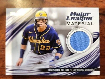 Christian Yelich 2023 Topps Series 1 Major League Material Game Used Relic - Image 1 of 2