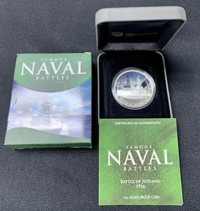 2011 Cook Islands $1 Famous Naval Battle of Jutland 1 Oz Silver Proof Coin - Picture 1 of 2