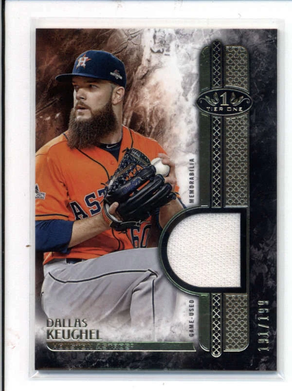 DALLAS KEUCHEL 2016 TOPPS TIER ONE GAME USED WORN JERSEY #191/199 AX5686 - Image 1 of 1