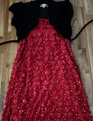 Vestido Speechless Niñas Rojo y Negro con Brillos Talla 10 Foto 1 de 4