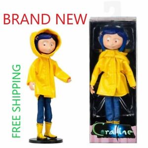 Coraline 7" Collectible Bendable Doll in Rain Coat by NECA 2017 - Brand New