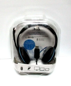 NEU Cyber Acoustics AC-5018 USB Stereo Headset mit Mikrofon HD Audio Ready - Bild 1 von 2