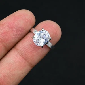 Zircon Gemstone Handmade 925 Sterling Silver Jewelry Ring Gift For Love - Picture 1 of 4