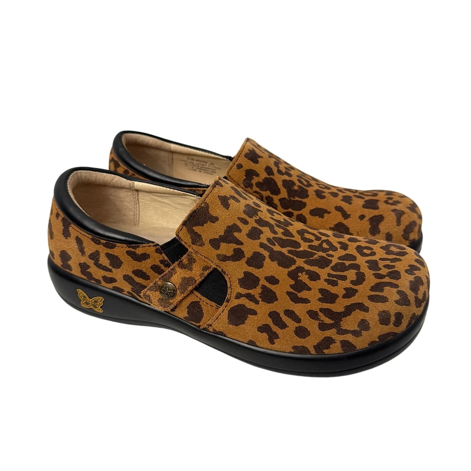 Alegria Kara Zapatos Mujer 10 Anchos Mocasín Marrón Leopardo Estampado Gamuza Sin Cordones 40  Foto 1 de 4