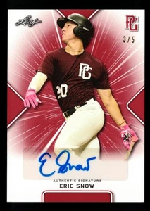 2021 Leaf Perfect Game RED RC AUTO Eric Snow! Toronto Blue Jays! Autograph /5 - Picture 1 of 2