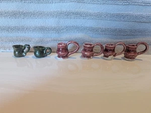 Tiny Vintage Ceramic Mugs- Doll House- Lot Of 6 - Picture 1 of 3