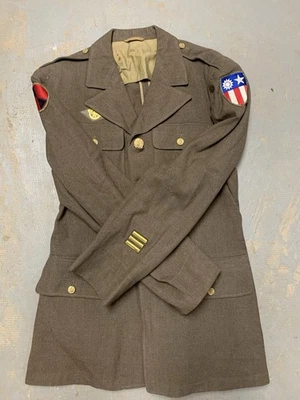 WWII US Army Air Force Class A Dress Jacket- CBI 7th Infantry Div Patch  Sz 38R - Image 1 of 4