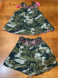 JUSTICE GIRL SET TWO PIECES SIZE 8 Camouflage Top-short - Picture 1 of 9