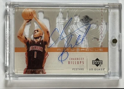 CHAUNCEY BILLUPS 2002-03 UPPER DECK UD GLASS #CB AUTO FOCUS PISTONS - Image 1 of 2