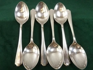 6 Vintage Dessert Spoons Fluted pattern silver plated EPNS A1 - Picture 1 of 1