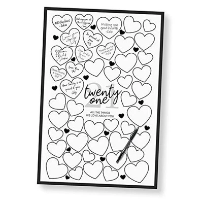  Tablero de firma de cumpleaños 21 para fiesta - suministros de fiesta, libro de visitas, firma  Foto 1 de 4