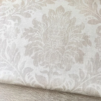 1675. Littlehampton Cream Damask, Linen blend fabric, 138cm wide,price per 1/2 m - Image 1 of 4