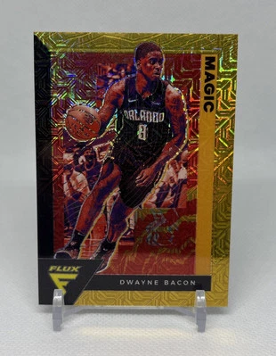 2020-21 Panini Flux Dwayne Bacon Gold Mojo #130 Orlando Magic 8/10 Jersey Match! - Image 1 of 2