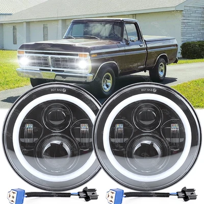 7-дюймовая светодиодная фара дальнего/ближнего света для пикапа Ford F-100 F-250 F-350 1953-1977 годов выпуска - Изображение 1 из 4