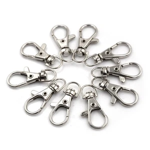 10x Lobster Clasp Swivel Trigger Clip Snap Hook Bag Car Key Rings Keychain J9 - Picture 1 of 6