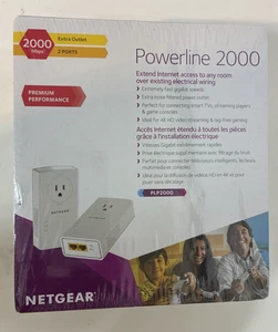 Netgear Powerline 2000 2-Port WiFi Extender New Sealed - Picture 1 of 4