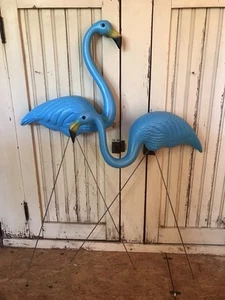 Blow Mold Blue Flamingo’s Original Don Featherstone Union Boxed Pair - Picture 1 of 11