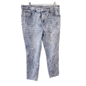 Chico's So Slimming Girlfriend Slim Leg Ankle Jeans Size 12R Chico's Paisley - Picture 1 of 3