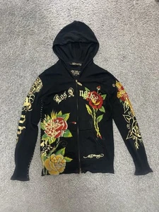 Y2K Christian Audigier Ed Hardy Tiger Los Angeles Lightweight Zip Size M - Picture 1 of 20