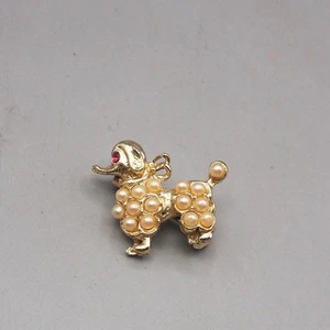 Perlen Pudel Brosche Design Modeschmuck - Bild 1 von 2