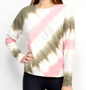 Tint + Shadow Crew Neck Long Sleeve Knit Top Size XL Tie-Dye Pink Khaki NWT $54 - Picture 1 of 6
