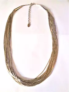 CHACO CANYON Navajo "Running BEAR" Adjustable 20 STRAND LIQUID SILVER NECKLACE - Picture 1 of 14
