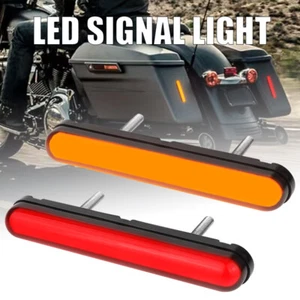 2x 5inch Flowing LED Turn Signal Tail Light Bar Stop Brake DRL Red+Amber Truck - Picture 1 of 15