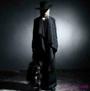 Wool Blend Men's Cape Long Trench Coat Poncho Cloak Asymmetrical Oversize - Picture 1 of 5