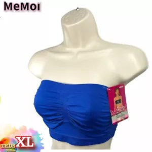 NWT MeMoi Women's XL SlimMe Strapless Seamless Bandeau Bra MSM-113 Blue $24 - Picture 1 of 9