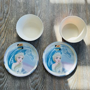 ¡ZAK! Diseños: Juego de 2 platos y 2 tazones Disney FROZEN | Elsa & Nokk | NUEVO - Imagen 1 de 13