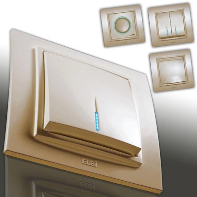 EL-BI Steckdose, Steckdosen, Ausschalter,Wechselschalter, Dimmer Schuko ZENA TITANIUM