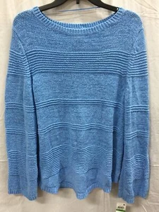 Style & Co. Women's Sweater Mix Stitch Tape Pullover Blue XL - Picture 1 of 1