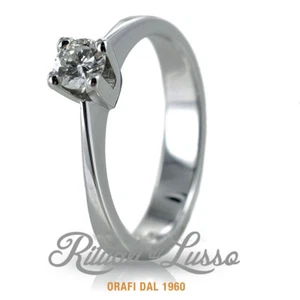 Anello solitario oro bianco 18 kt. diamante naturale da ct.0.18 gioielli donna  - Imagen 1 de 4