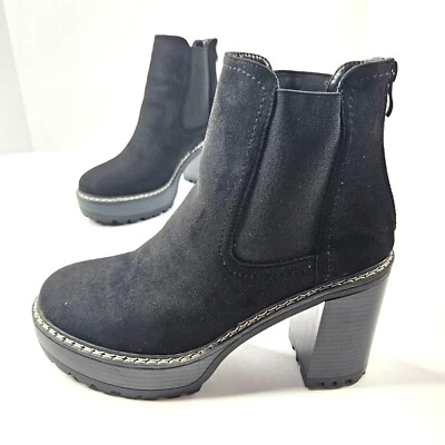 Olivia Miller Platform High Heel Booties Sz 10 Y2K Grunge Chunky Chelsea Boots - Image 1 of 4